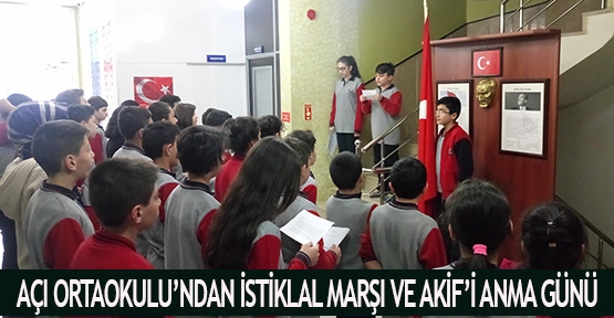 Açı Ortaokulu’ndan İstiklal Marşı ve Akif’i anma günü