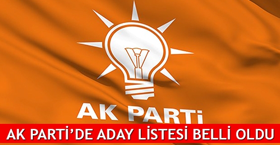  AK Parti’de aday listesi belli oldu