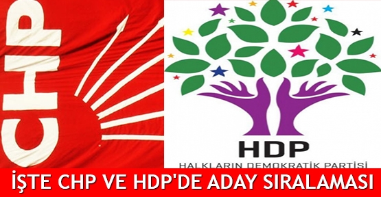 İşte CHP ve HDP'de Milletvekili adayı sıralaması