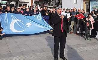 Çorum'da Doğu Türkistan sloganları