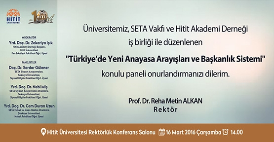 'Türkiye'de Yeni Anayasa Arayışları ve Başkanlık Sistemi'