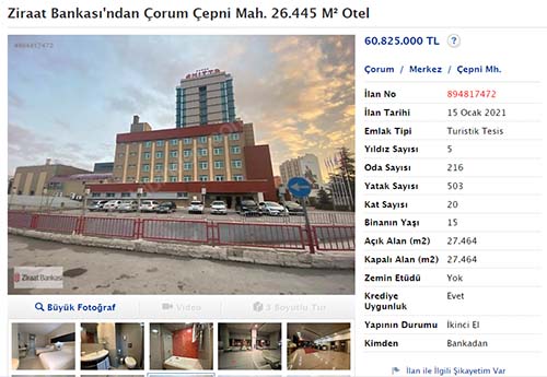 Anitta Otel satılıyor - Habercim19 Çorum haber merkezi