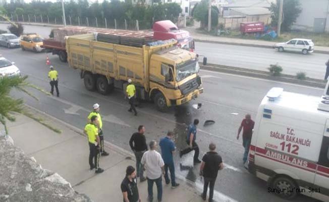 Hastane kavşağında kaza