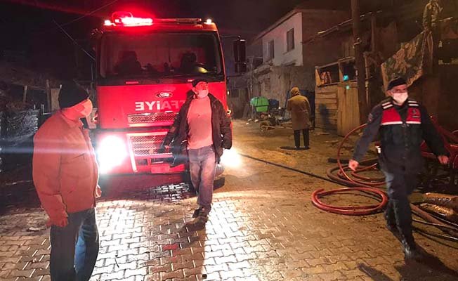 Obruk Köyü’nde yangın