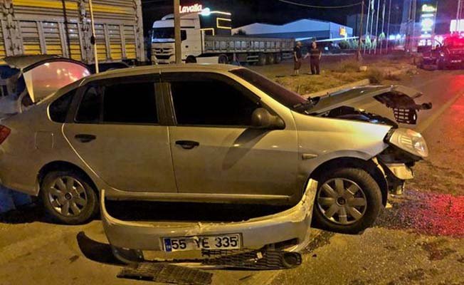 Köpeğe çarpmamak için dinlenme tesisine daldı