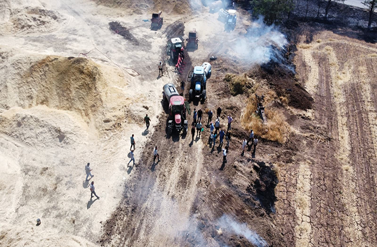 70 dönüm arazi kül oldu