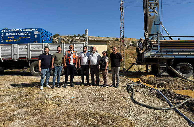 Belediye su için arazide