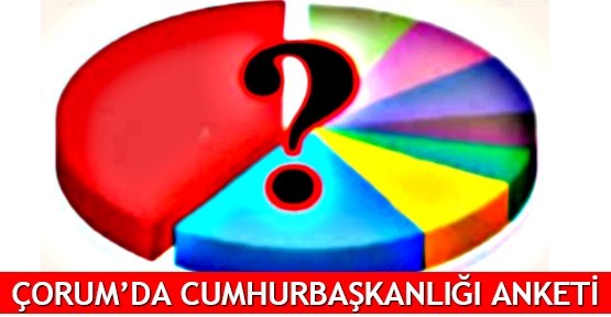  Çorum’da Cumhurbaşkanlığı anketi