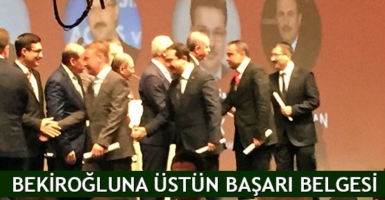  Cumhurbaşkanı’ndan Bekiroğluna başarı belgesi