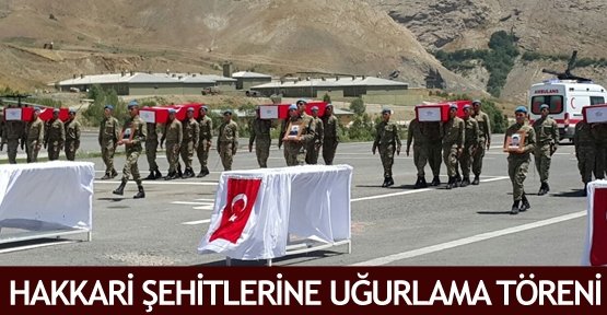Hakkari şehitlerine uğurlama töreni