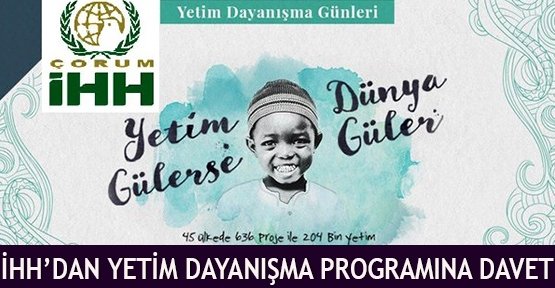 İHH'dan Yetim Dayanışma Programına Davet