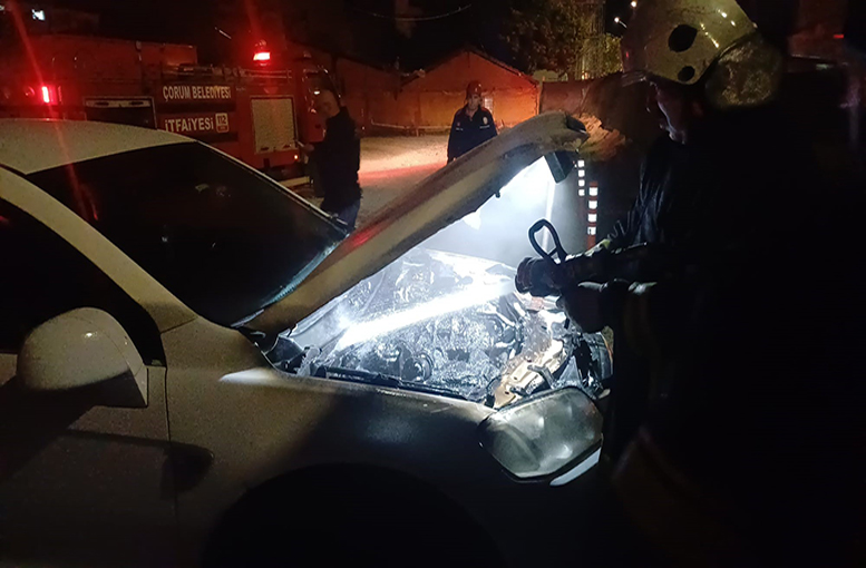 Park halindeki cipi yanmaktan itfaiye kurtardı